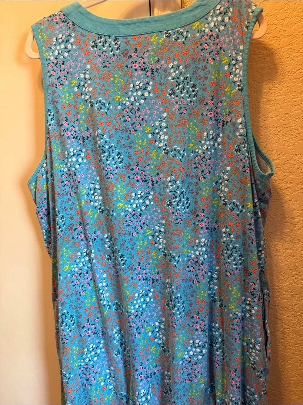 Lands’ End Floral Sleeveless Swim Cover-Up Dress